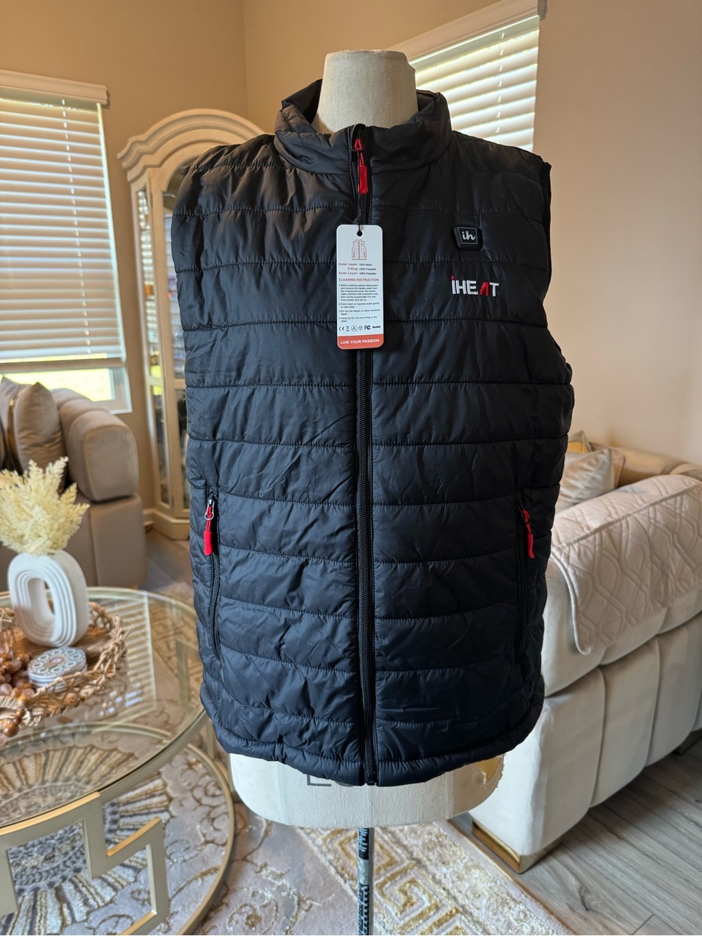 iHEAT Men’s Black Heated Puffer Vest